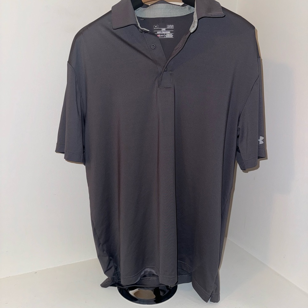 Under Armour Gray Polo Shirt Premium Quality Soft Fabric